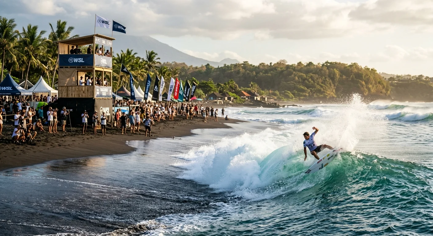 Какие соревнования включены в официальный календарь WSL Challenger Series Bali Pro на пляже Керамас в мае 2026 года?